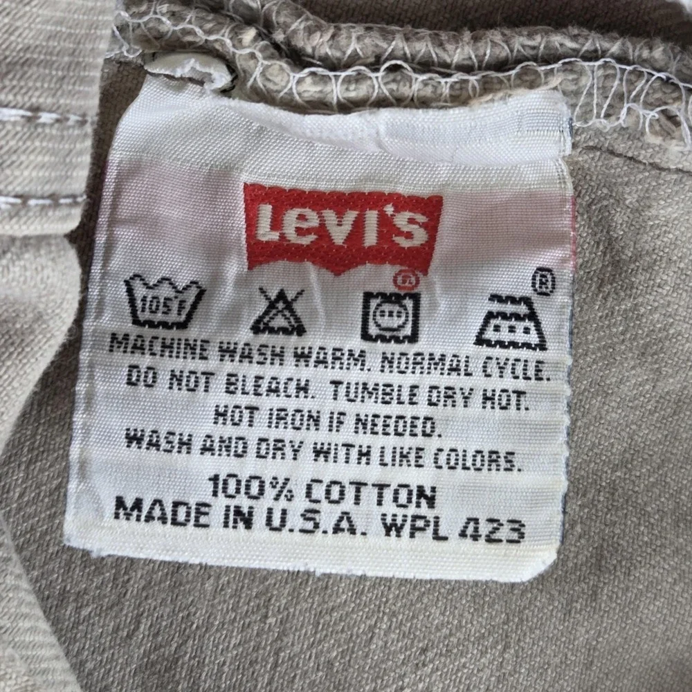 Vintage Levis‎ 501 Jeans Mens Beige Button Fly Made in USA Fits 30x32